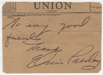 Elvis Presley Signed & Inscribed Western Union Telegram