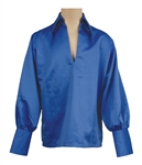 Elvis Presley Owned  & Worn IC Costume Company Royal Blue Bell-Sleeved Shirt