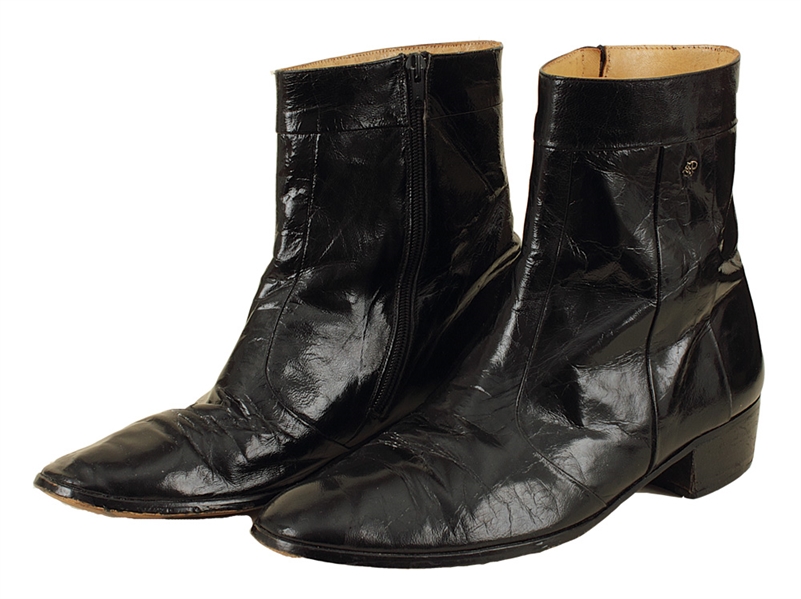 Elvis Presley Stage Worn Black Patent Leather Boots 