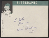 Elvis Presley 1955 Signed & Inscribed Autograph Page