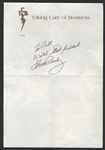 Elvis Presley Handwritten & Signed Concert Note on TCB Letterhead
