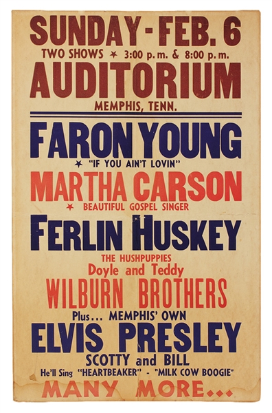 Elvis Presley Original 1955 Vintage Concert Poster