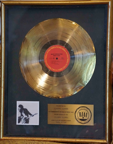 Bruce Springsteen "Born To Run" Original RIAA Gold Album Award Presented to Clarence (Big Man) Clemons