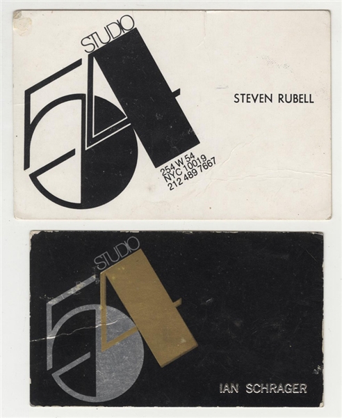 Steve Rubell and Ian Schrager Studio 54 Personal Business Cards