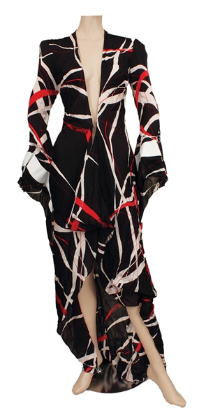 Alicia Keys Radio City Music Hall Stage Worn Long Black, Red and White Duster