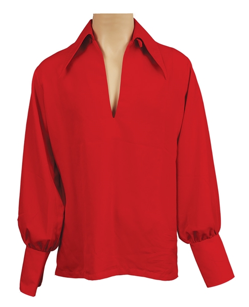 Elvis Presley Owned & Worn IC Costume Company Red Bell-Sleeved Shirt