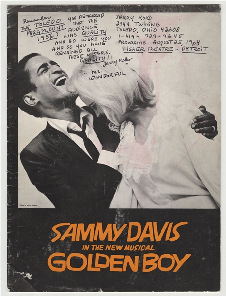 Sammy Davis, Jr. s Personal "Golden Boy" Program Inscribed to Him