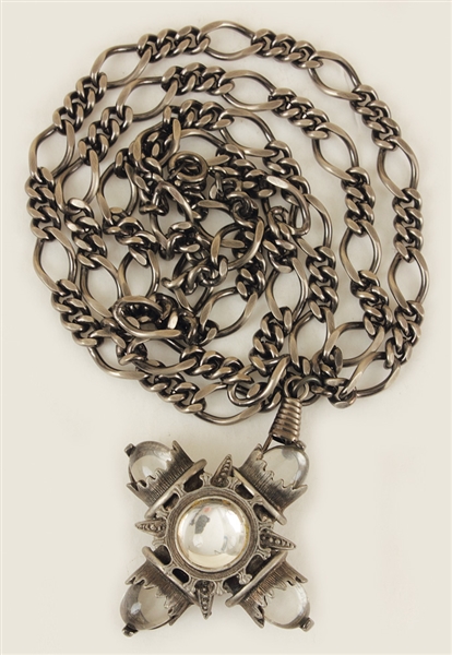 Madonna Owned & Worn Silver Necklace with Pendant Circa Mid-1980s