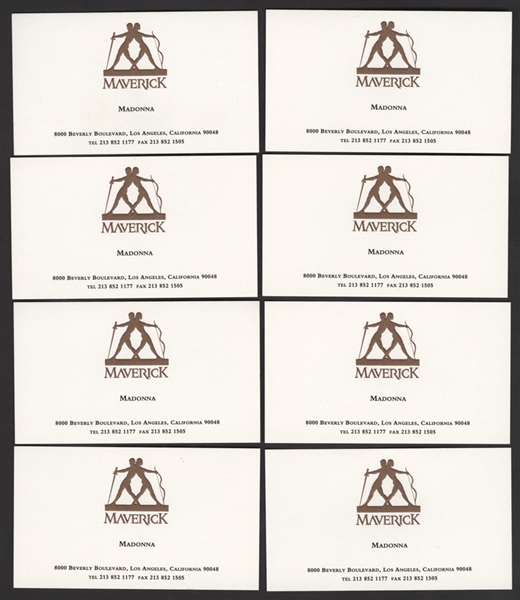 Madonnas Personally Owned Original Maverick  Business Cards