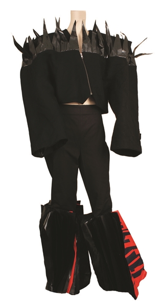 Lady Gaga Worn Stefanie Barz Custom Made Black and Red Plastic Embellished Outfit