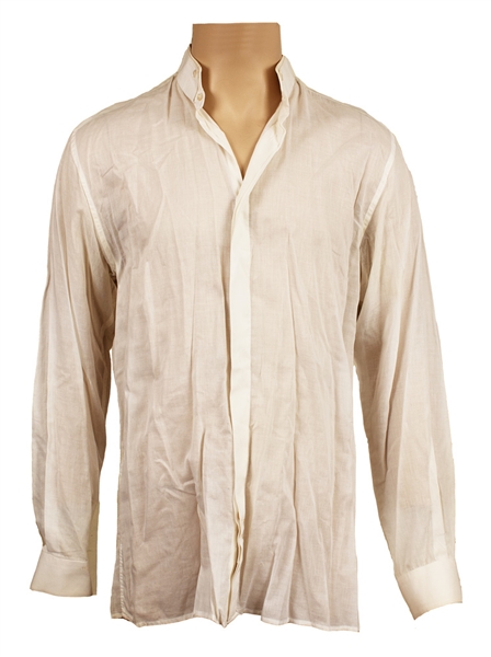 Michael Jackson Owned and Worn White Long Sleeved Button Down Shirt