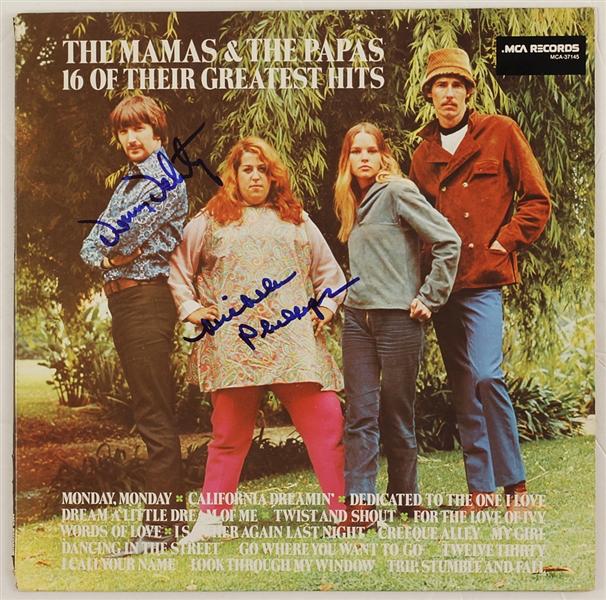 The Mamas & the Papas Denny Doherty and Michelle Phillips Signed "16 of Their Greatest Hits" Album