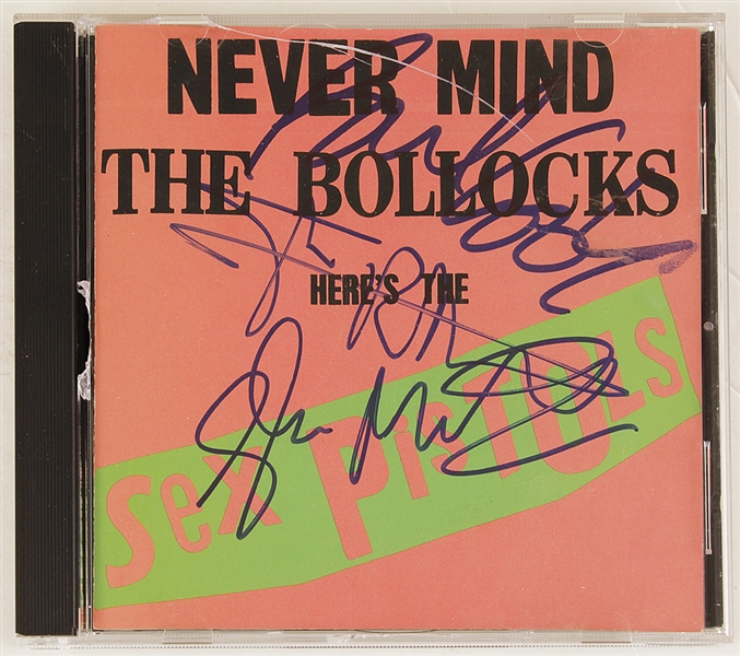 Sex Pistols Signed "Never Mind The Bollocks Heres The Sex Pistols" C.D.