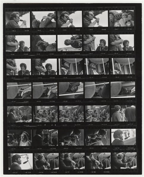 Jimi Hendrix Band of Gypsys Billy Cox Original Jim Marshall Stamped Monterey Pop Festival Contact Sheet