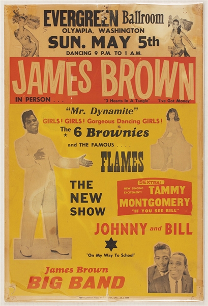 James Brown Original 1961 Olympia Washington Concert Poster