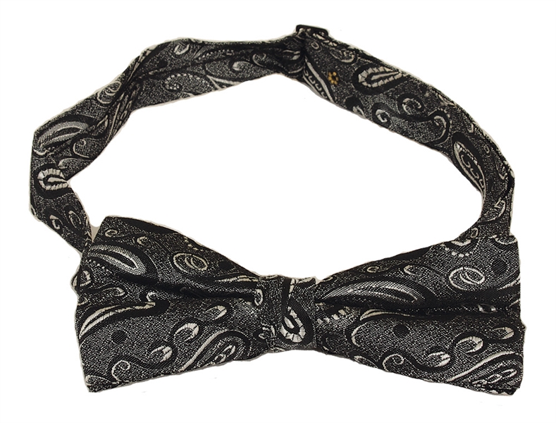 Ray Charles Stage Worn Black & Silver Paisley Bow Tie