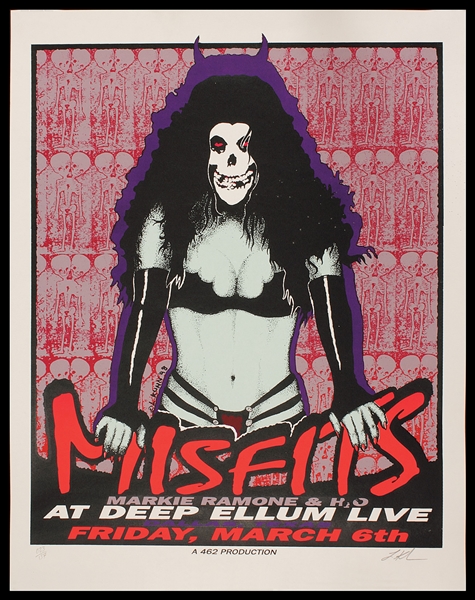 Misfits Original Artist Signed and Numbered Limited Edition Silkscreen Concert Poster