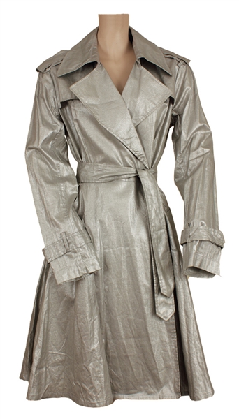Whitney Houston 2007 Live and Loud Festival Concert Stage Worn Silver Trench Coat