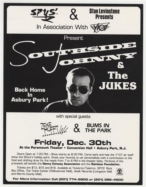 Southside Johnny and the Asbury Jukes Original Concert Handbill