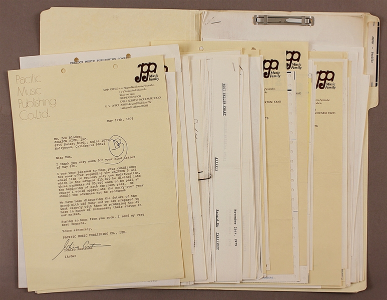 Jacksons Original 1976 Japan Contract and Letter File