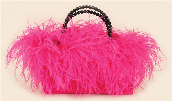 Beyoncé Owned & Used Stunning Pink Feather Handbag