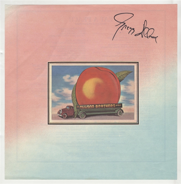 Gregg Allman Signed Allman Brothers Band "Eat a Peach" Album Insert