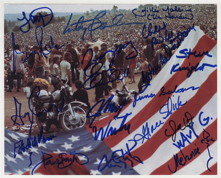 Woodstock 69 Photograph Signed by 18 Performers