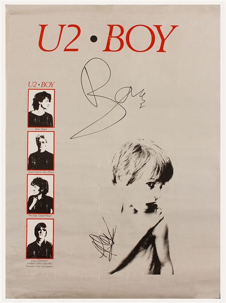 U2 Bono & Adam Clayton Signed "Boy" Promotional Poster