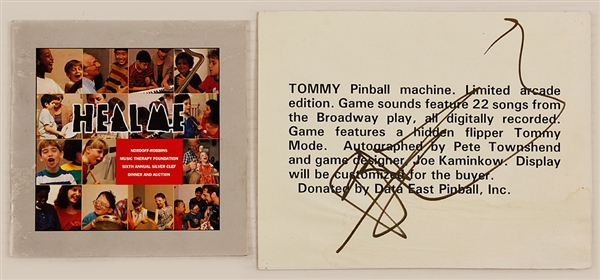 Pete Townshend Signed “Tommy” Pinball Machine Game Card  