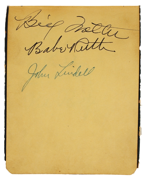 Babe Ruth Signed Autograph Book from His Last Over-The-Fence Homerun in Yankee Stadium with Additional Notable Player Signatures