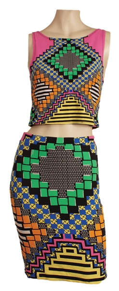 Beyoncé Owned & Worn Aztec Multi-Color Top and Skirt 