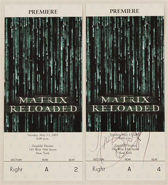 Janet Jackson Signed "Matrix Reloaded" Premiere Ticket