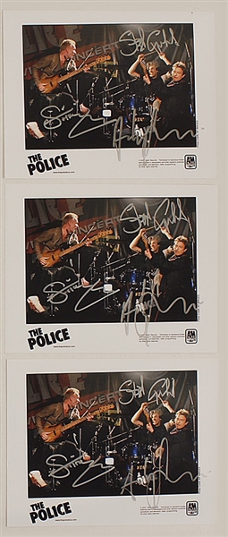 The Police Signed Promotional Photographs and Laminate