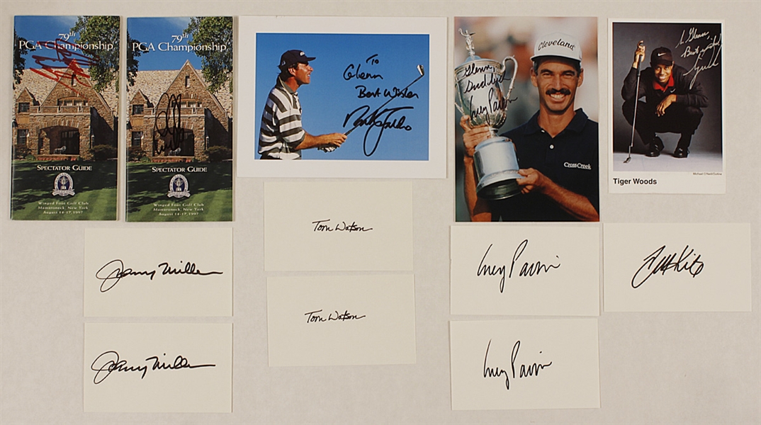 Golf Legends Signed Photographs, Spectator Guides and Cards
