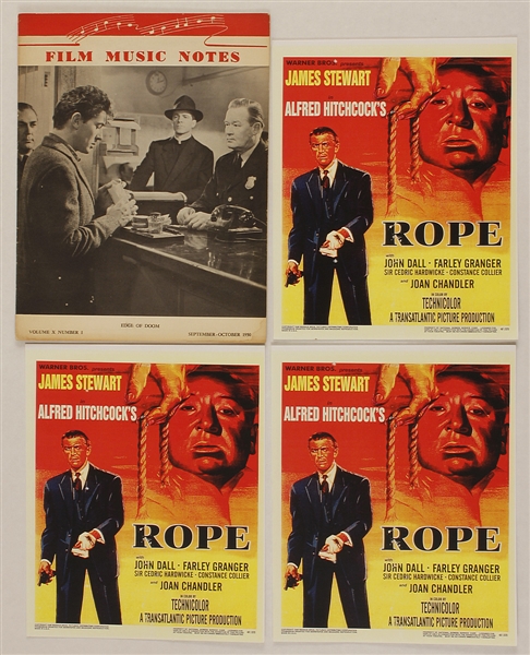 Farley Granger Signed Original Movie Theater Lobby Cards, Signed Posters, Movie Promotions and Music Booklet