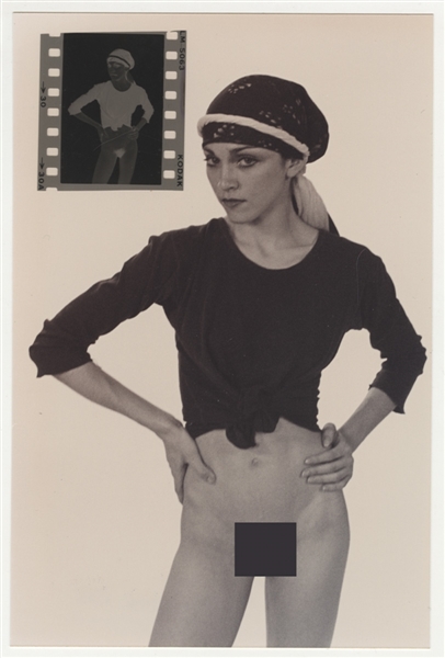 Madonna Never-Before-Seen Earliest Known Nude Photograph with Negative and Copyright