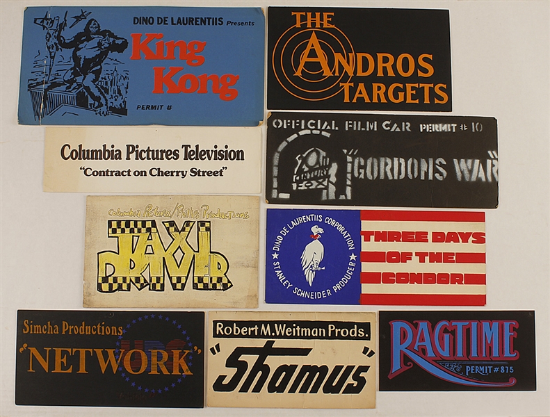 Original Movie Studio Production Vehicle Placards