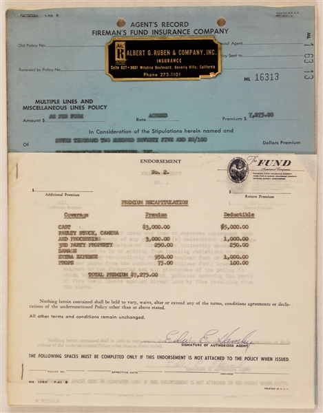 Beach Boys and The Supremes Original Concert Insurance Policy