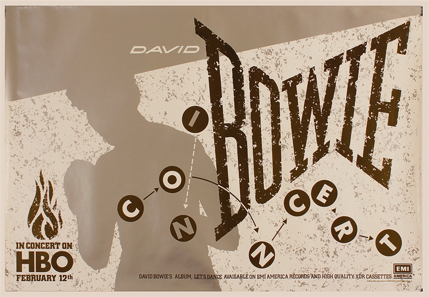 David Bowie "Lets Dance Tour" 1984 Original HBO Concert Poster  