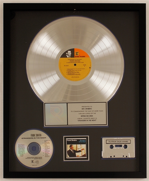 Frank Sinatra "Strangers in the Night" Original RIAA Platinum Album, C.D. and Cassette Award
