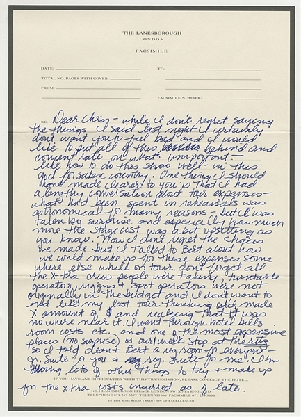 Madonna 1990 "Blond Ambition Tour" Handwritten & Signed Two Page Letter to Her Brother Christopher