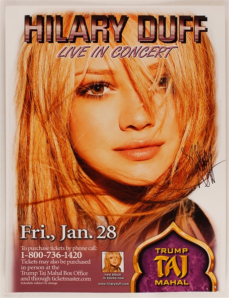 Hilary Duff Signed Taj Mahal On-Site Concert Poster