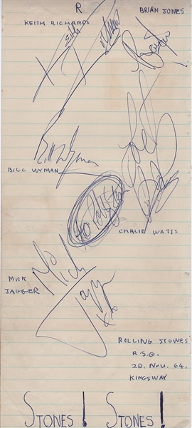 Rolling Stones 1964 Autographs from Ready, Steady, Go! 