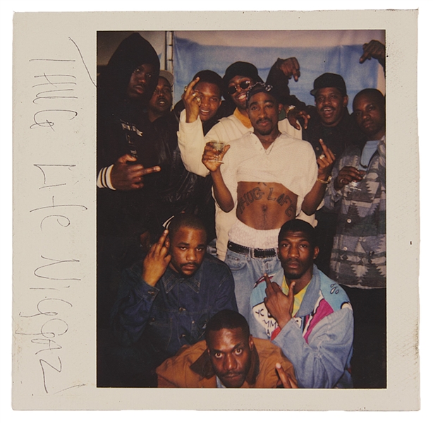 Tupac Shakur "Thug Life Niggaz" Inscribed Original Prison Polaroid Photograph