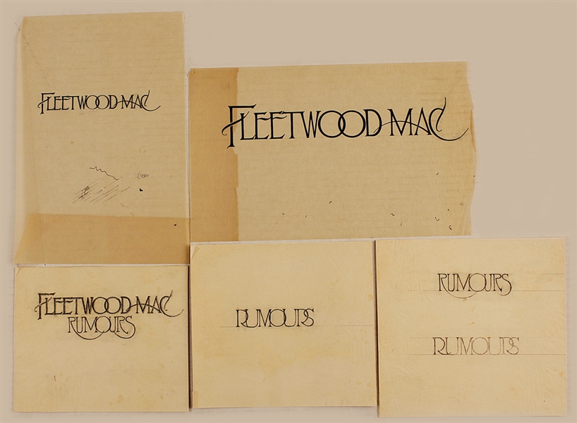 Fleetwood Mac Original "Rumours" Hand Lettered Album Artwork From The Collection of Larry Vigon