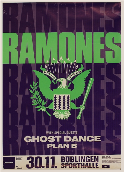 Ramones Original 1989 German Concert Poster