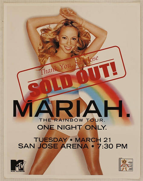 Mariah Carey Rare Rainbow Tour Original Concert Poster
