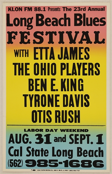 Long Beach Blues Festival Original Concert Poster Featuring Etta James