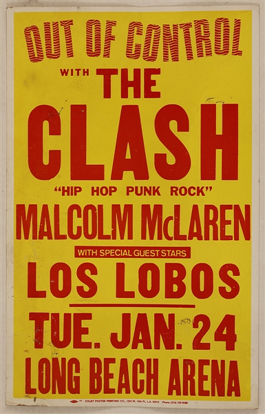 The Clash Original 1984 Concert Poster