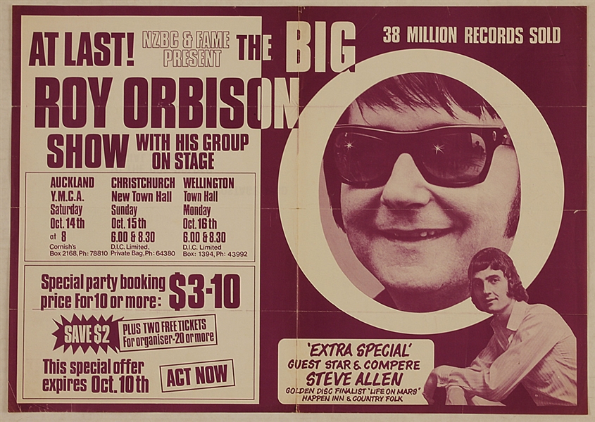 Roy Orbison Original Australian Concert Poster